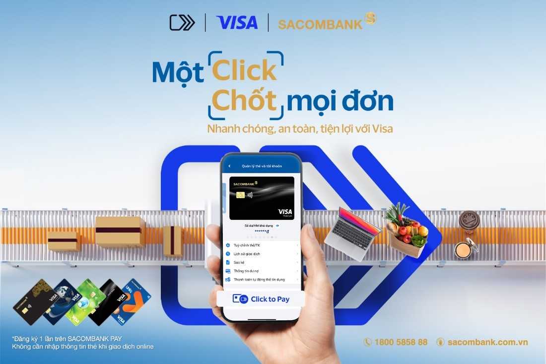 Sacombank triển khai Click to Pay – Đơn giản hóa thanh toán trực tuyến
