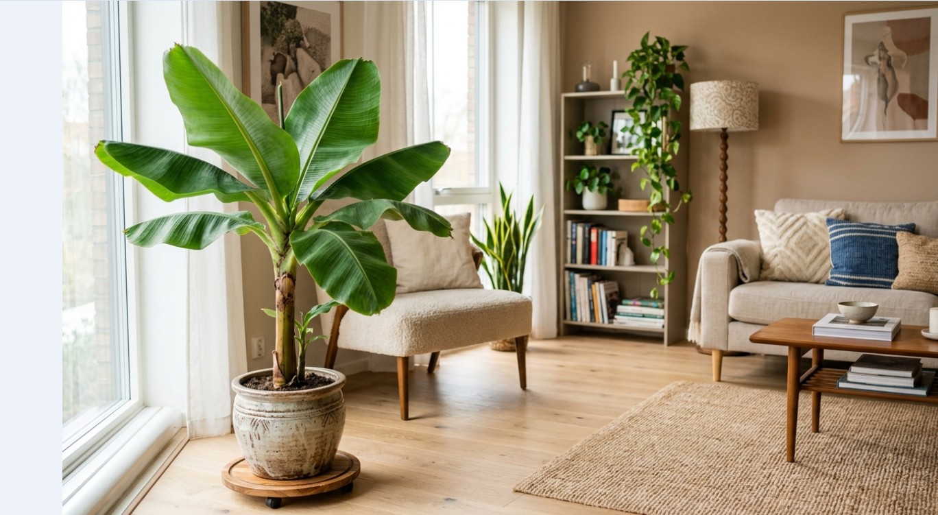 Tán lá xanh, khí lành tụ: câu chuyện phong thủy của chuối cảnh Tán lá xanh, khí lành tụ: câu chuyện phong thủy của chuối cảnh